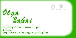 olga makai business card